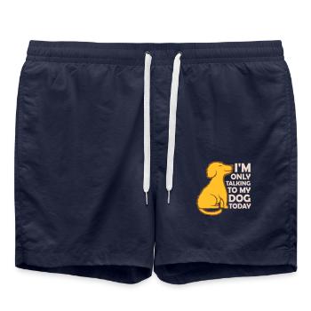 only talking to dog - Swim Trunks - french navy - Front - AI Model Male 185 light (185cm)