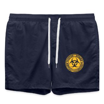 zombie hunter Halloween Quote - Swim Trunks - french navy - Front - AI Model Male 185 light (185cm)