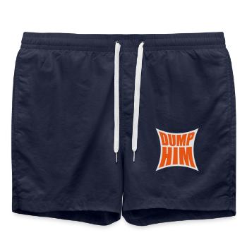 dump him Zitat Logo - Badeshorts - French Navy - Vorne - AI Model Male 185 light (185cm)