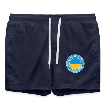 Conception du logo Puck Futin - Short de bain - bleu marine - Devant - AI Model Male 185 light (185cm)