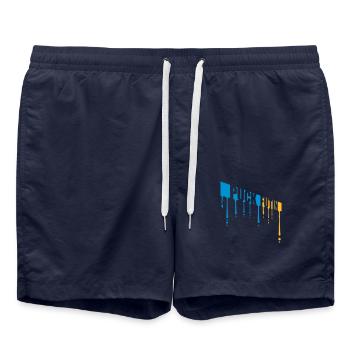 puck futin logo design - Swim Trunks - french navy - Front - AI Model Male 185 light (185cm)