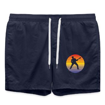 Guitariste Musique Guitariste Musicien Guitare - Short de bain - bleu marine - Devant - AI Model Male 185 light (185cm)
