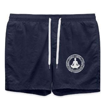 Inspirez expirez Yoga citation - Short de bain - bleu marine - Devant - AI Model Male 185 light (185cm)