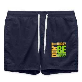 Ne vous dépêchez pas d’être heureux - Short de bain - bleu marine - Devant - AI Model Male 185 light (185cm)