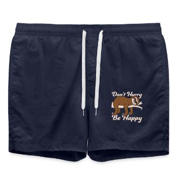 Ne vous dépêchez pas d’être heureux - Short de bain - bleu marine - Devant - AI Model Male 185 light (185cm)