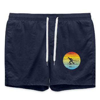 skier cross-country skiing skiing skiing winter sports - Swim Trunks - french navy - Front - AI Model Male 185 light (185cm)