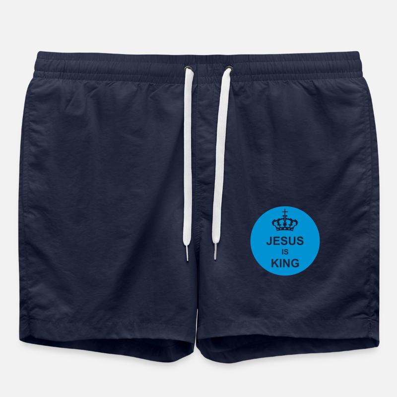 Citation de Jésus est roi - Short de bain - bleu marine