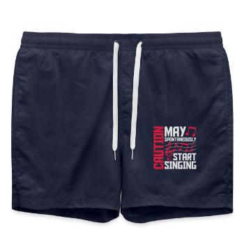 may spontaneously start singing - Swim Trunks - french navy - Front - AI Model Male 185 light (185cm)