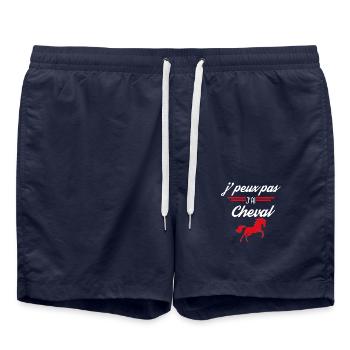 J'Peux j'ai Cheval rouge - Short de bain - bleu marine - Devant - AI Model Male 185 light (185cm)