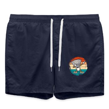 Badminton Dab Dabbing - Swim Trunks - french navy - Front - AI Model Male 185 light (185cm)