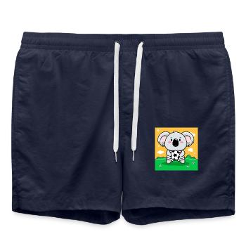 Koala avec football de style kawaii pour les enfants - Short de bain - bleu marine - Devant - AI Model Male 185 light (185cm)