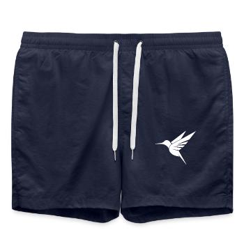 Schwebender Kolibri Tattoo Tribal Schwingen - Badeshorts - French Navy - Vorne - AI Model Male 185 light (185cm)