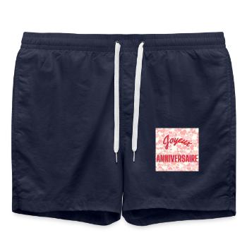 GEBURTSTAG, ALLES GUTE ZUM GEBURTSTAG, ALLES GUTE ZUM GEBURTSTAG - Badeshorts - French Navy - Vorne - AI Model Male 185 light (185cm)