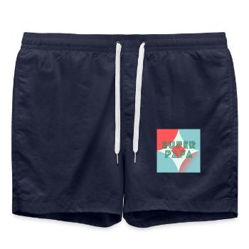HAPPY BIRTHDAY DAD. DAD. FATHER's DAY. HAPPY BIRTHDAY - Swim Trunks - french navy - Front - AI Model Male 185 light (185cm)