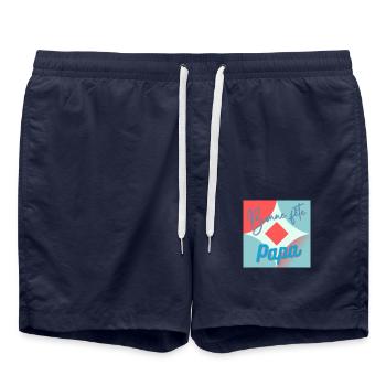PAPA. FÊTE DES PÈRES. BONNE FÊTE PAPA. BONNE FÊTE - Short de bain - bleu marine - Devant - AI Model Male 185 light (185cm)