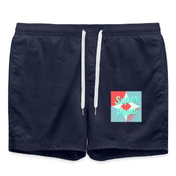 PAPA. VATERTAG. ALLES GUTE ZUM GEBURTSTAG, PAPA. ALLES GUTE ZUM GEBURTSTAG! - Badeshorts - French Navy - Vorne - AI Model Male 185 light (185cm)