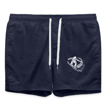 Tiefschnee Snowboard Ride Jump Style Move - Badeshorts - French Navy - Vorne - AI Model Male 185 light (185cm)