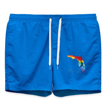 Drapeau LGBTQ sur la carte de l’État de Floride FL - Short de bain - cobalt blue - Devant