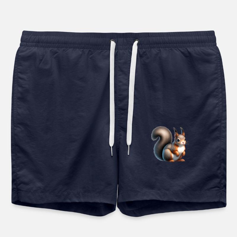 Grey Squirrel - Swim Trunks - french navy