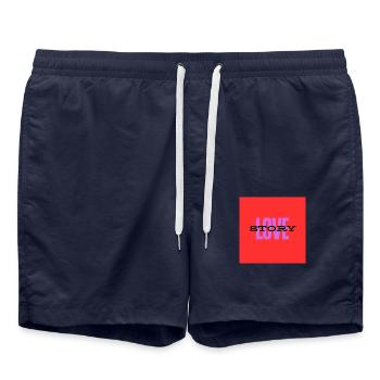 Love Story - Badeshorts - French Navy - Vorne - AI Model Male 185 light (185cm)