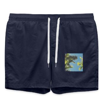 les feuilles de palmiers - Short de bain - bleu marine - Devant - AI Model Male 185 light (185cm)