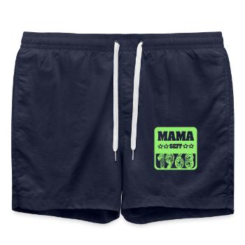 Muttertag 1968 - Badeshorts - French Navy - Vorne - AI Model Male 185 light (185cm)