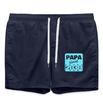 Papa 2030 - Short de bain - bleu marine - Devant - AI Model Male 185 light (185cm)