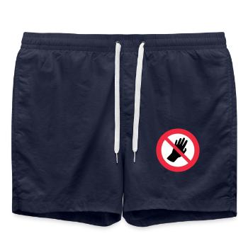 Please don't touch me - Autism - Asperger - Swim Trunks - french navy - Front - AI Model Male 185 light (185cm)