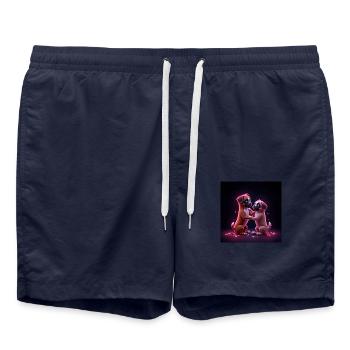 Mignon petit chien boxeur - Short de bain - bleu marine - Devant - AI Model Male 185 light (185cm)