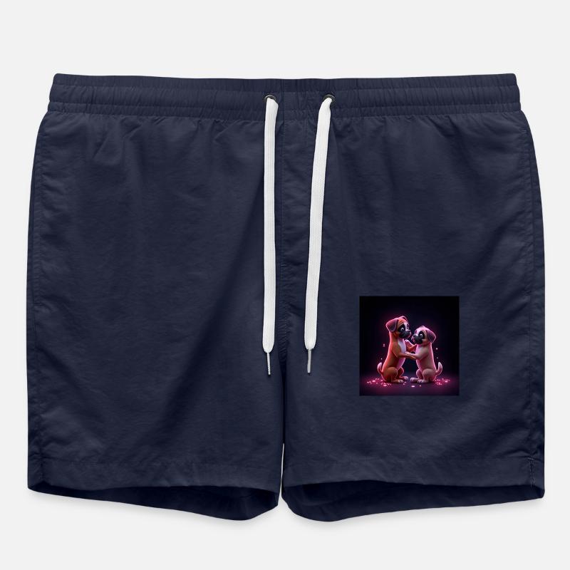 Mignon petit chien boxeur - Short de bain - bleu marine
