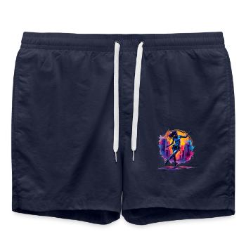 femme hip hop - Short de bain - bleu marine - Devant - AI Model Male 185 light (185cm)
