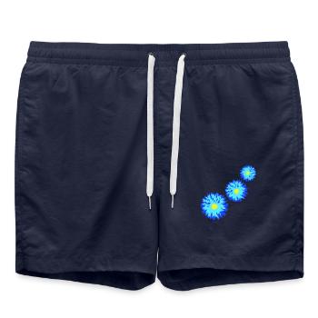 Many Pretty Flowers Colorful Decorative Pattern Beautiful - Swim Trunks - french navy - Front - AI Model Male 185 light (185cm)