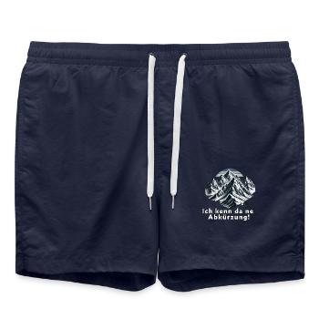Ich kenn da ne Abkürzung Berge Wandern Bergsteiger - Badeshorts - French Navy - Vorne - AI Model Male 185 light (185cm)