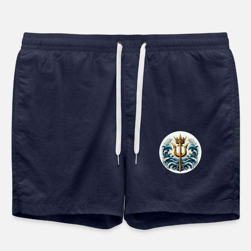 Symbole du trident - Short de bain - bleu marine