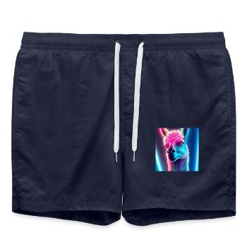 Lama néon - Short de bain - bleu marine - Devant - AI Model Male 185 light (185cm)