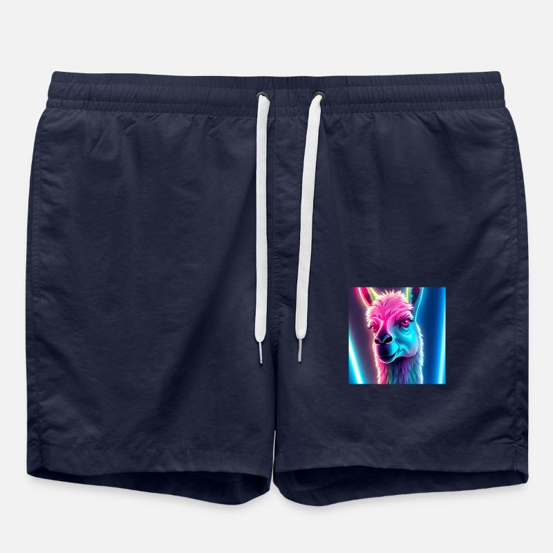Lama néon - Short de bain - bleu marine