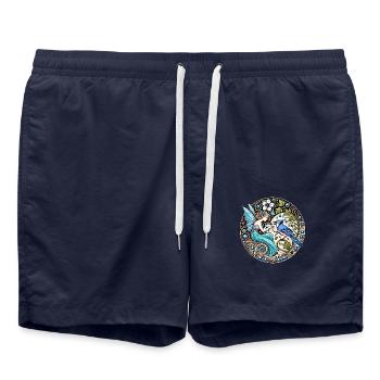 Blauhäher Fee - Badeshorts - French Navy - Vorne - AI Model Male 185 light (185cm)