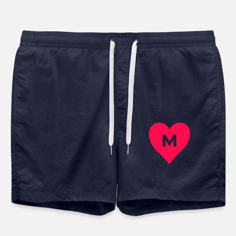 herz buchstabe M - Badeshorts - French Navy