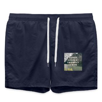 Berge lieben - Freiheit leben - Badeshorts - French Navy - Vorne - AI Model Male 185 light (185cm)