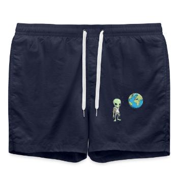 L’extraterrestre et la Terre - Short de bain - bleu marine - Devant - AI Model Male 185 light (185cm)