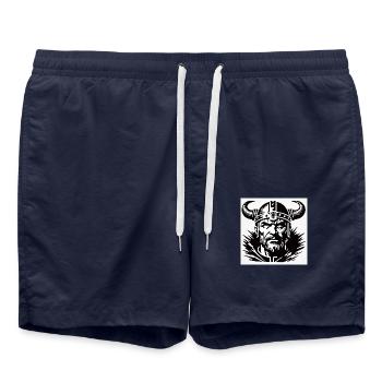 Stolzer Albanischer Krieger - Badeshorts - French Navy - Vorne - AI Model Male 185 light (185cm)