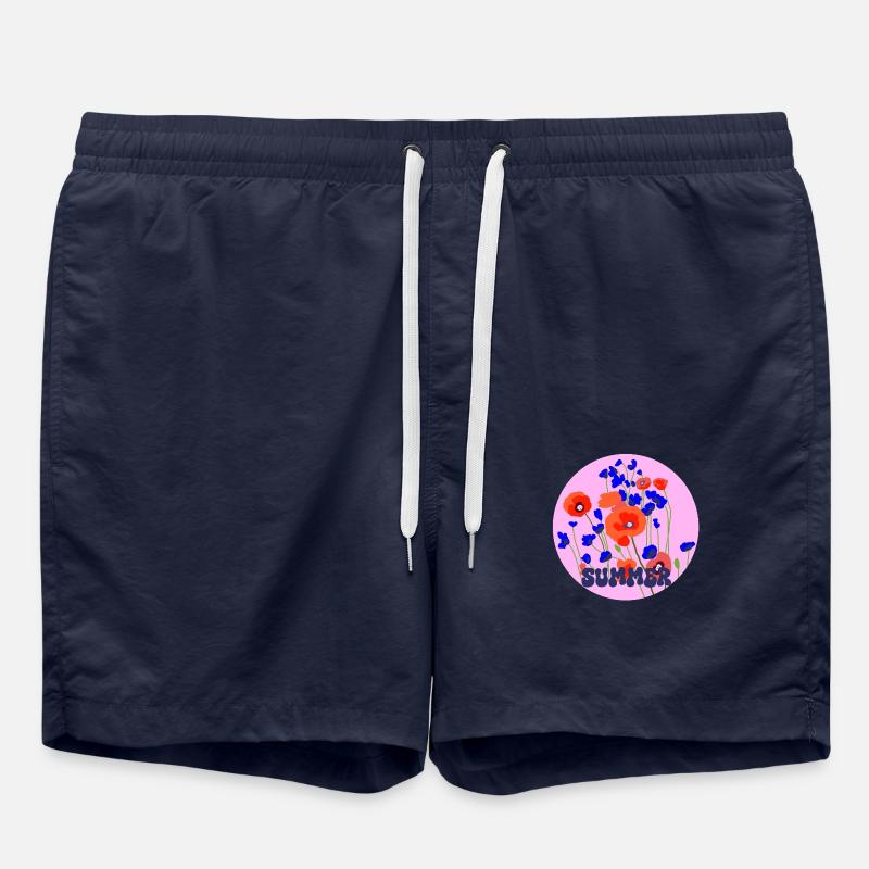 Coquelicot d’été - Short de bain - bleu marine
