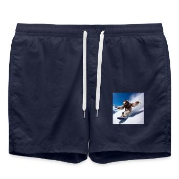 Sloth Wanderer Snowboarder - Swim Trunks - french navy - Front - AI Model Male 185 light (185cm)