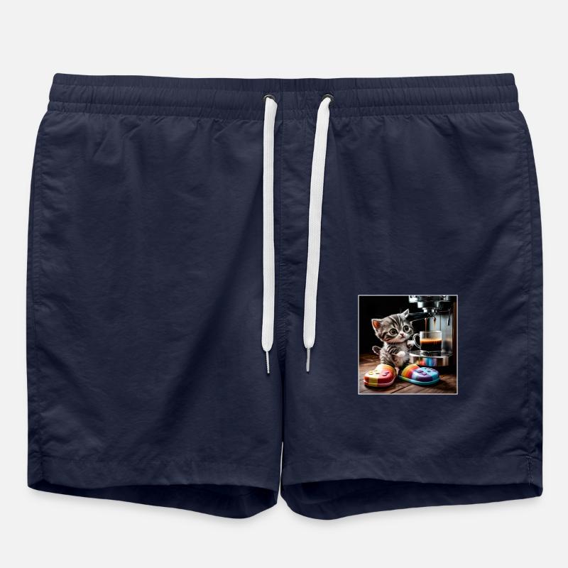 Katze macht kaffeepause - Badeshorts - French Navy