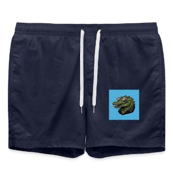 Crocodile cool avec lunettes de soleil - Short de bain - bleu marine - Devant - AI Model Male 185 light (185cm)