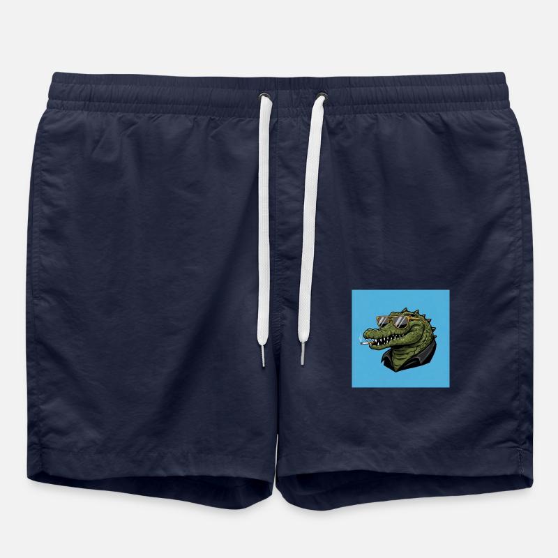 Cool crocodile with sunglasses - Swim Trunks - french navy