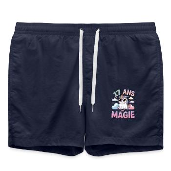 17 ans de magie - Short de bain - bleu marine - Devant - AI Model Male 185 light (185cm)