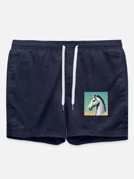 2024 Horse NFT Head Comic High Definition - Swim Trunks - french navy