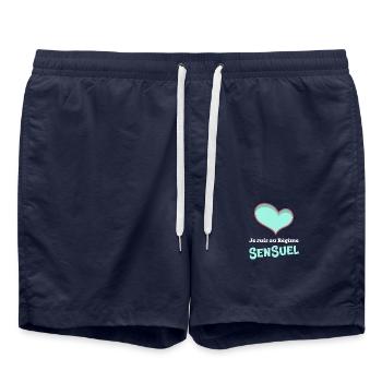 JE SUIS AU RÉGIME SENSUEL ! (amour, love) - Short de bain - bleu marine - Devant - AI Model Male 185 light (185cm)