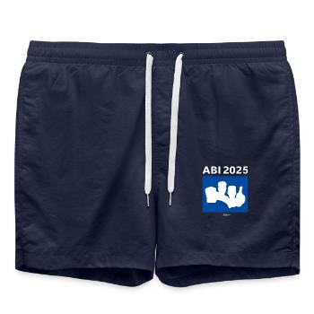 Bier Liga Logo ABI 2025 Blau 2 weiß - Badeshorts - French Navy - Vorne - AI Model Male 185 light (185cm)